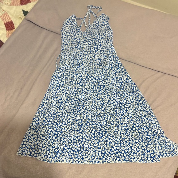 SHEIN Dresses & Skirts - SHEIN Blue and White Backless Dress